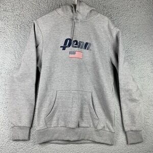 Penn Tennis Hoodie Gray Men's M Sweatshirt  Primark Embroidered USA Flag‎
